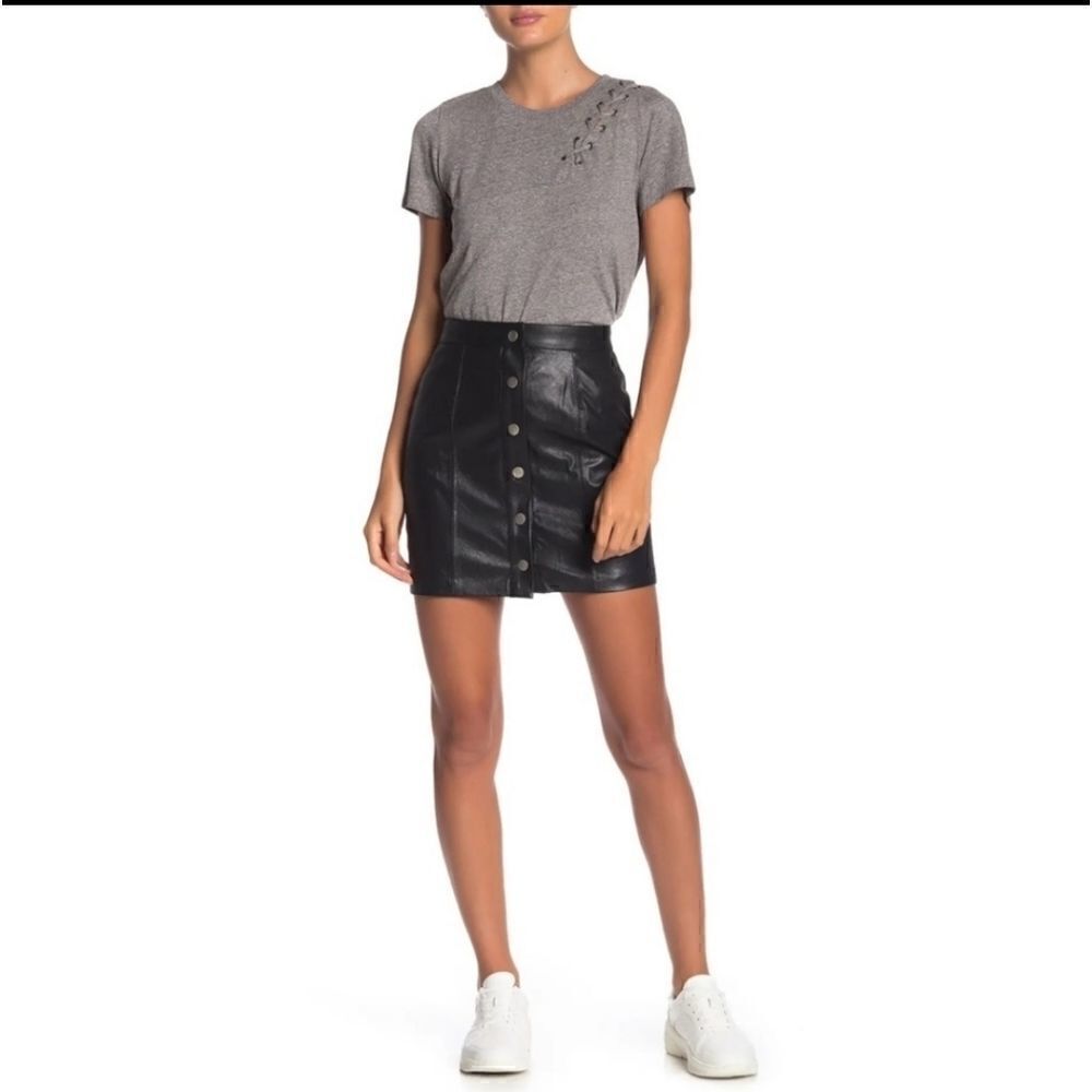 n:philanthropy faux leather skirt